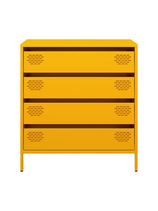 Συρταριέρα Κρεβατοκάμαρας mit 4 Schubladen Mustard 68x39x73.5cm