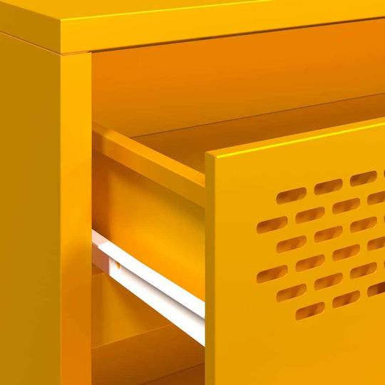Metallic Chest of Drawers with 4 Drawers Mustard 68x39x73.5cm