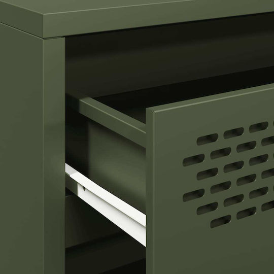 Comoda pentru Dormitor Metalică cu 3 sertare Olive 68x39x58.5buc