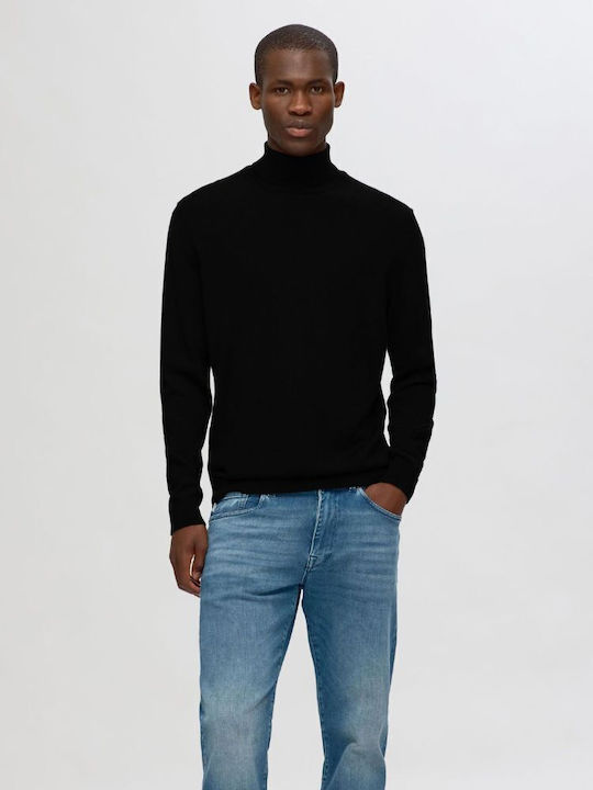 Selected Men's Sweater Turtleneck BLACK