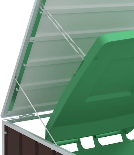 Triple Waste Bin Frame 216x81x115 cm Steel Brown 4006182