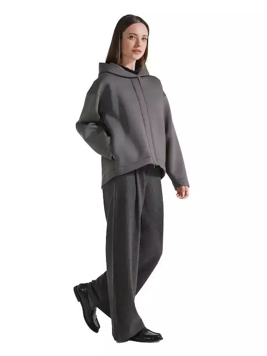 Γυναικεία Παντελόνα σε Palazzo Εφαρμογή Dark Grey
