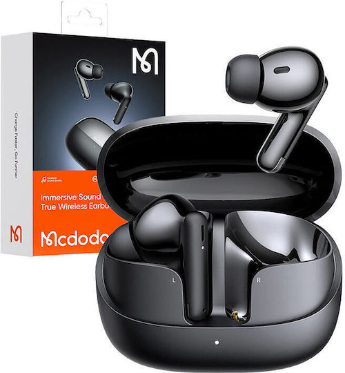 Mcdodo HP-004 In-ear Bluetooth Handsfree Ακουστικά με Αντοχή στον Ιδρώτα και Θήκη Φόρτισης Μαύρα