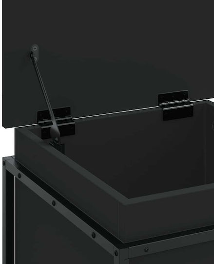 vidaXL Декоративна куфар Дърво Черен 40x40x51.5бр
