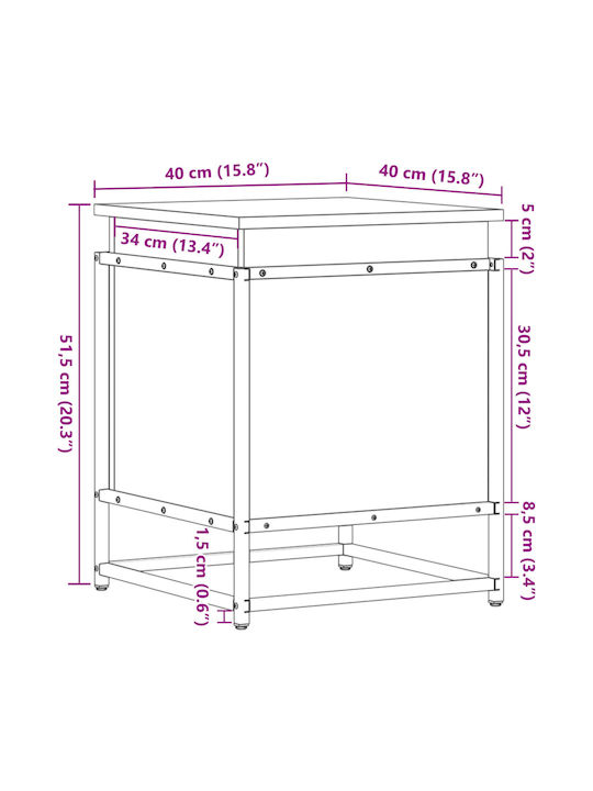 vidaXL Dekorative Truhe Hölzernes Schwarz 40x40x51.5cm