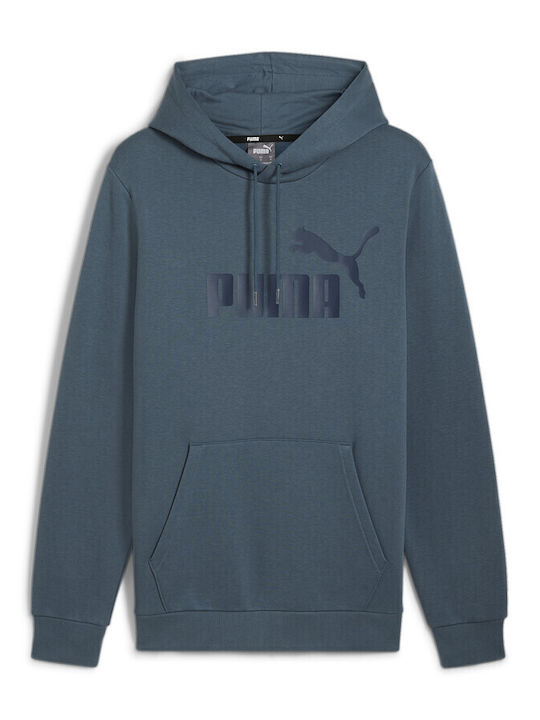 Puma Ess Big Logo Sweatshirt with Hood Light Blue