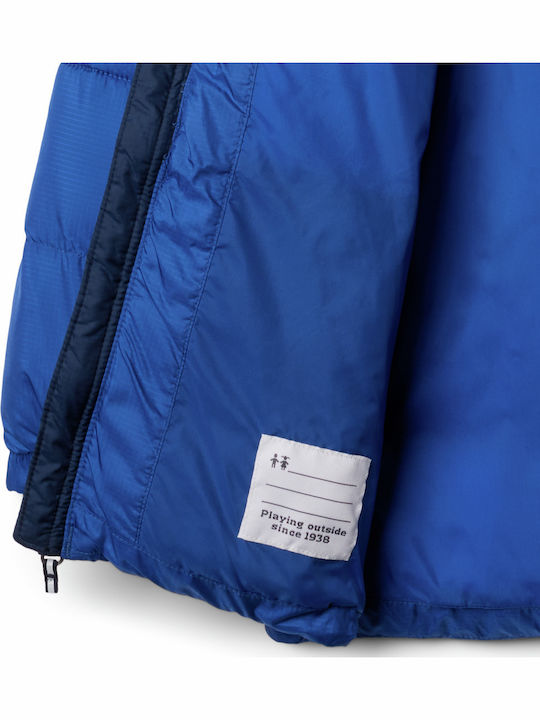 Kids Casual Short Coat with Hooded Blue