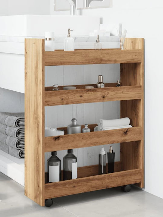 vidaXL Τρόλεϊ Κουζίνας Ξύλινο 4 Θέσεων Καφέ 60x20x82cm