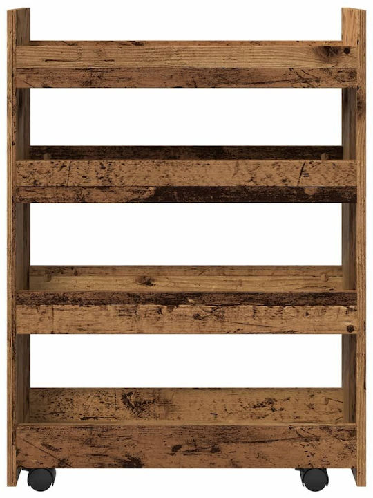 vidaXL Wooden Kitchen Trolley 3 Tiers Brown 60x20x82cm