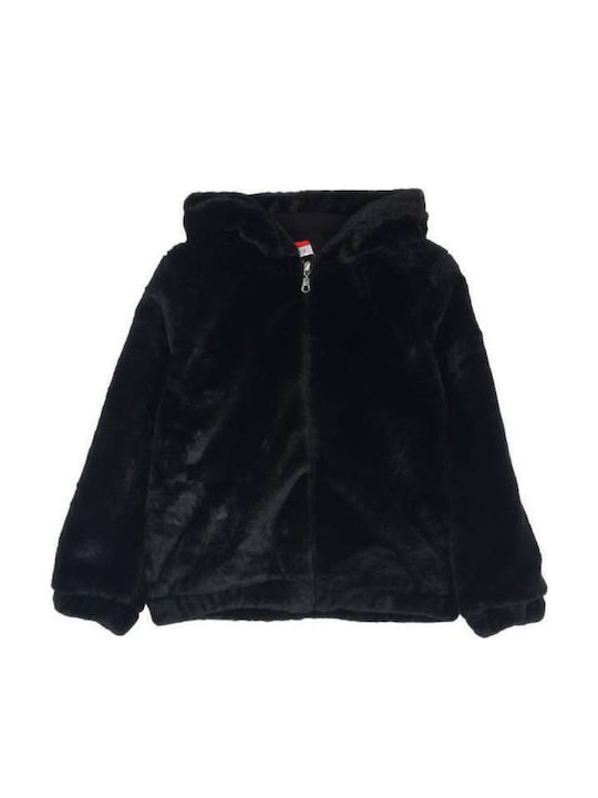 Kids' Fur with Hood Black
