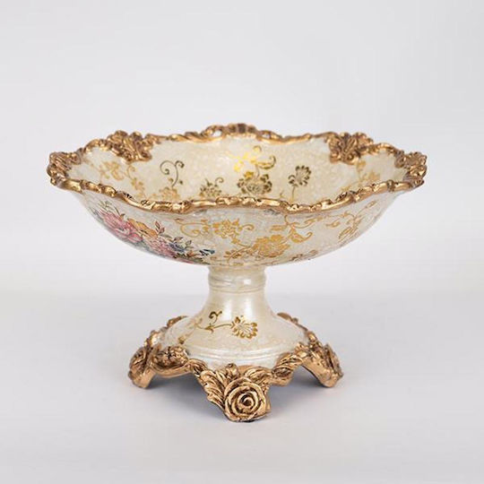 Decorative Bowl Pedestal Gold 21x21x15cm