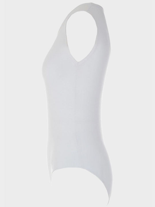 G Secret Sleeveless Bodysuit White