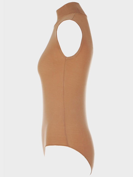 G Secret Turtleneck Bodysuit Beige