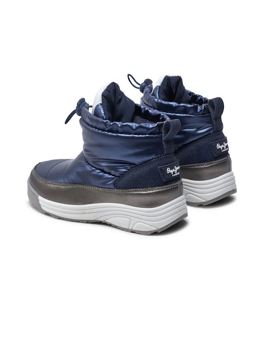 Kids Snow Boots with Laces Navy Blue