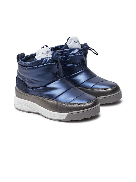 Kids Snow Boots with Laces Navy Blue