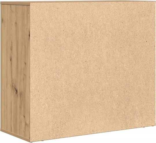 Wooden Chest of Drawers with 3 Drawers Coffee 80x33x70cm