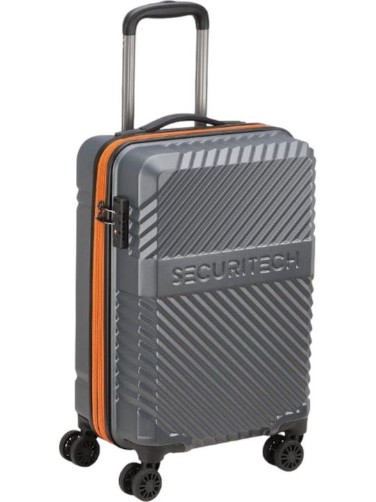 Securitech by Delsey Patrol Cabin Hard Suitcase Grey with 4 Wheels Height 55cm