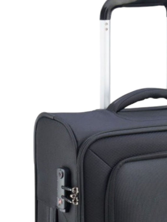 Delsey Caracas Βαλίτσα Ταξιδίου Καμπίνας Υφασμάτινη Black με 4 Ρόδες Ύψους 55εκ.
