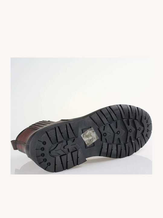 Brown Men's Boots with Zipper
