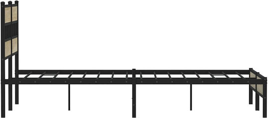Doppelbett Aus Holz Braune mit Lattenrost Für Matratze 137x190cm