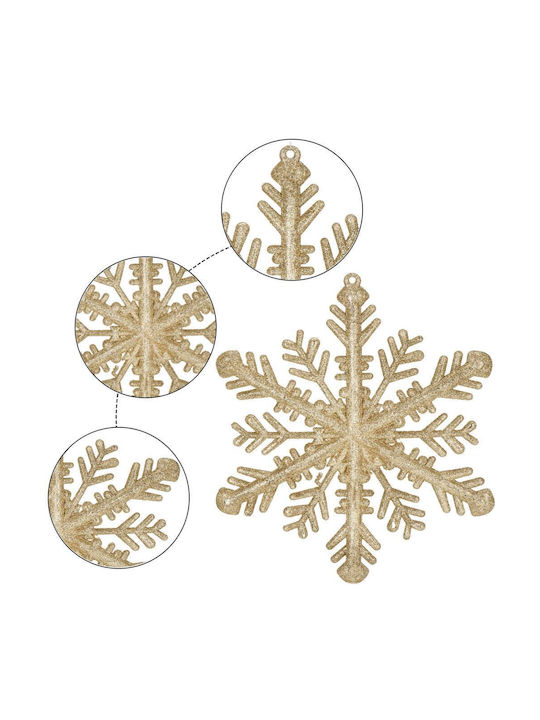 Ornament suspendat Fulgi de zăpadă Plastic Auriu