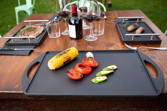 Lunaway Backblech Beidseitig mit Gusseisen Grill Oberfläche 55x30x1.6cm