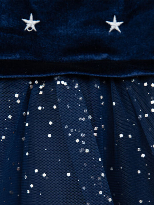 Children's Dress Long Sleeve Velvet Blue
