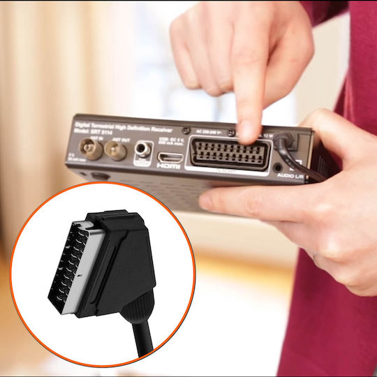 SCART Male to VGA Male Video Cable 1.8m Linq Black