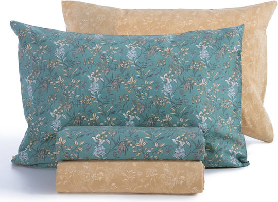 Nef-Nef Homeware Комплект Плик за Завивка Памучен Кинг Сайз с 2 Калъфки 240x230 Odete Зелен