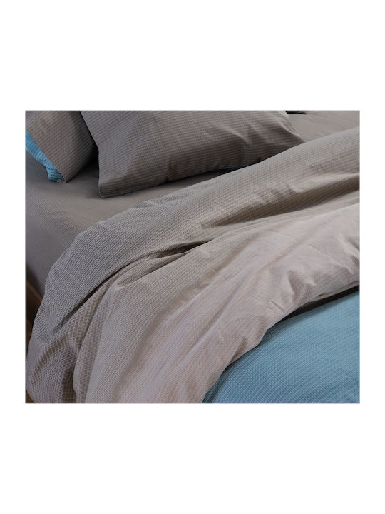 Nef-Nef Homeware Duvet Cover Set Cotton Queen with 2 Pillowcases 240x230 Honor Petrol