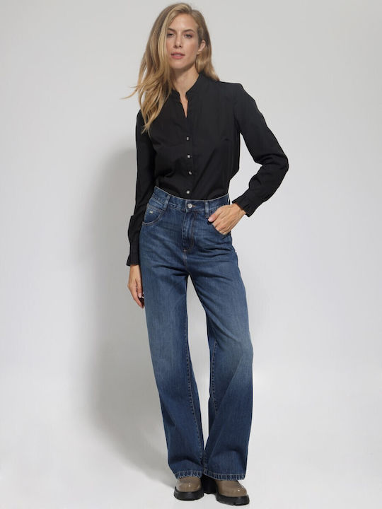 Langärmelig Damen Hemd Black