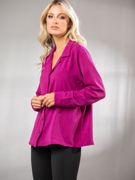 Langärmelig Damen Hemd Bordeaux