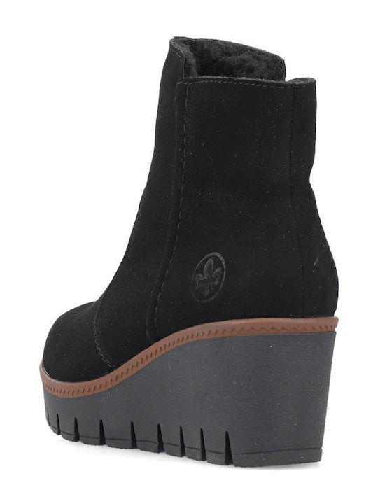 Leder Stiefeletten Damen Schwarz