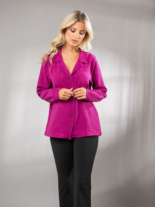 Langärmelig Damen Hemd Purple