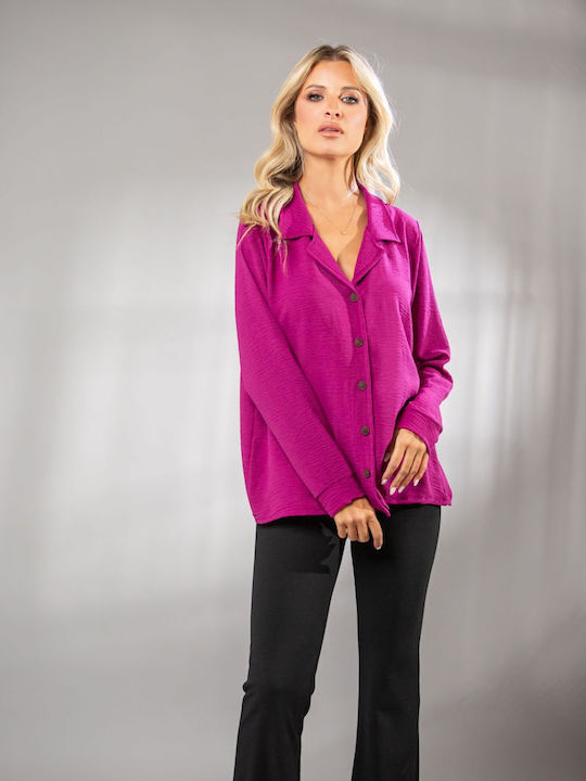 Langärmelig Damen Hemd Bordeaux