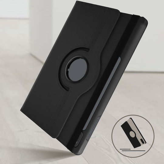 Carcasă tip folio cu suport rotativ 360° absorbantă de șocuri pentru Samsung Galaxy Tab S7 Fe – Negru
