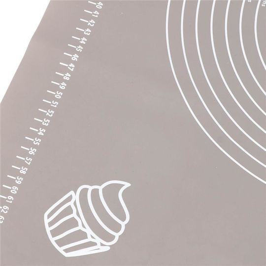 Covoraș pentru frământat aluat din silicon alimentar, rezistent la căldură, 65x45cm, gri