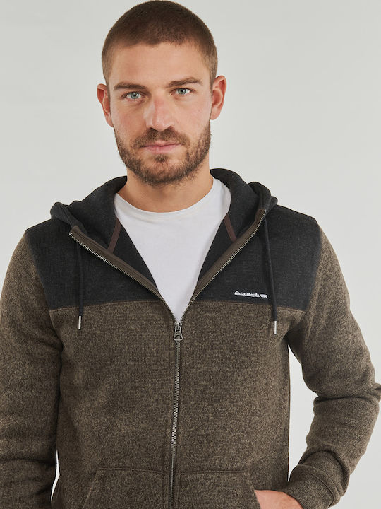 Keller Men's Knitted Cardigan with Hood Brown