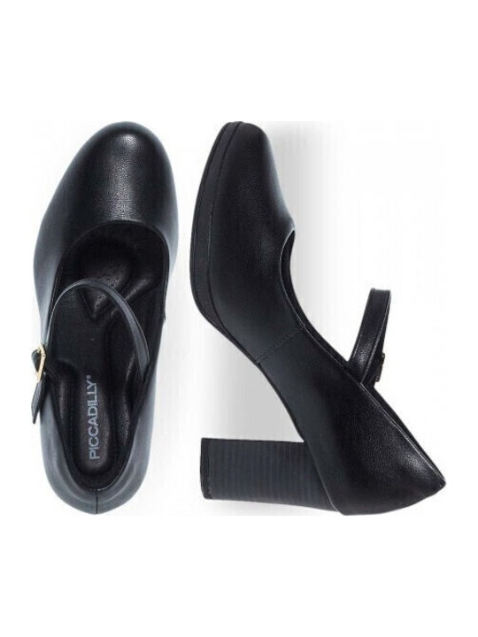 Pumps mit Riemchen & mittelhoher Absatz Schwarz