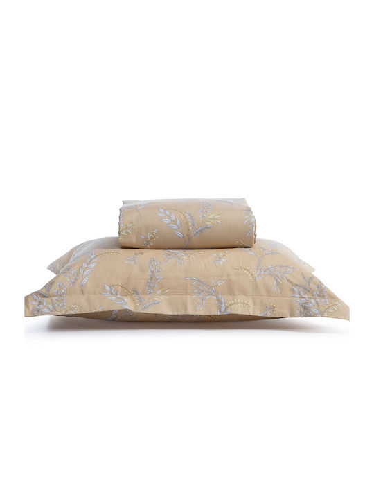 Nef-Nef Homeware Duvet Cover Set Cotton Satin Queen with 2 Pillowcases 240x230 Verden Honey