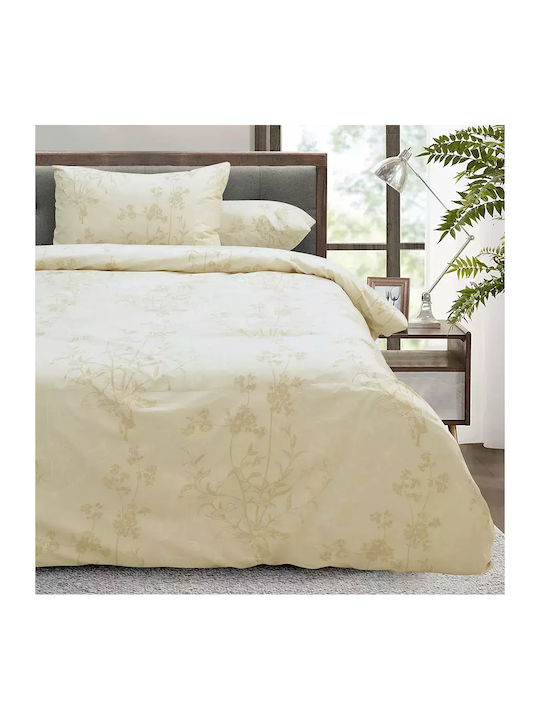 Lino Home Duvet Cover Set Cotton Queen with 2 Pillowcases 220x240 Beige