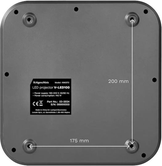 Kruger & Matz KM0373 3D Proiector LCD Full HD LED cu Wi-Fi și Difuzoare Incorporate Gri