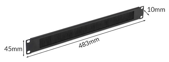 Powertech Βούρτσα Προστασίας Rack Netw-0030 19"/1u Μεταλλικό Μαύρο Netw-0030