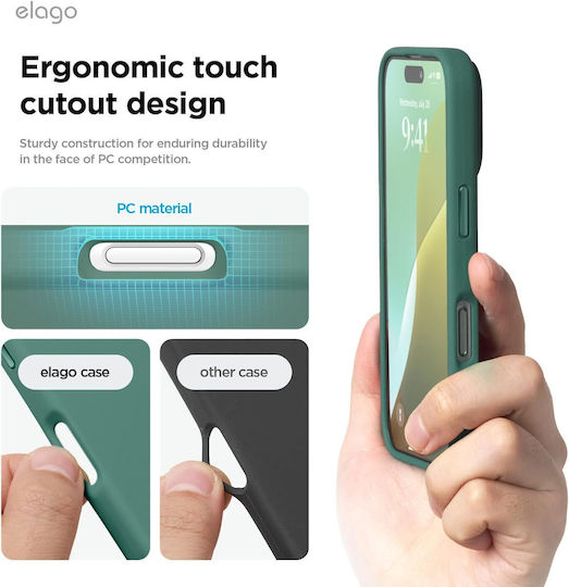 Elago Umschlag Rückseite Silikon Grün (iPhone 16 Pro)