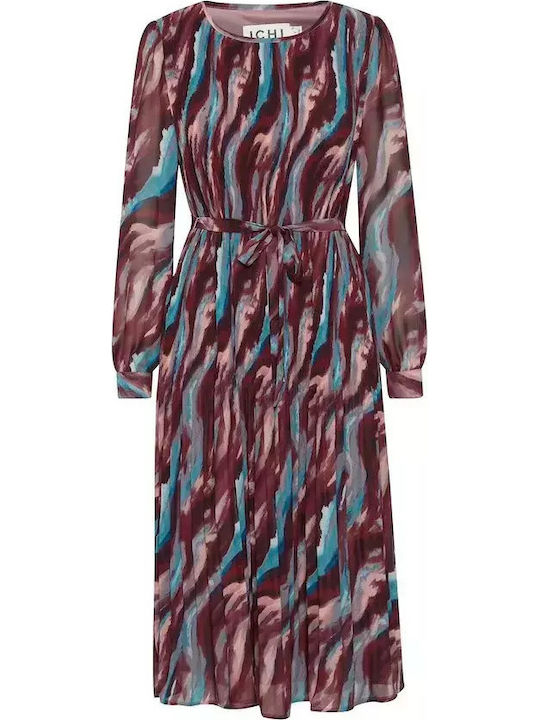 Rochie Midi Vișinie, Roz