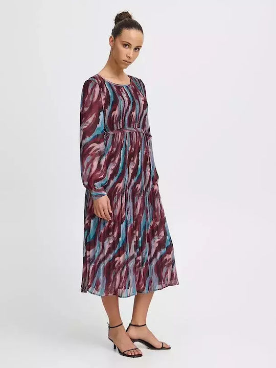 Rochie Midi Vișinie, Roz