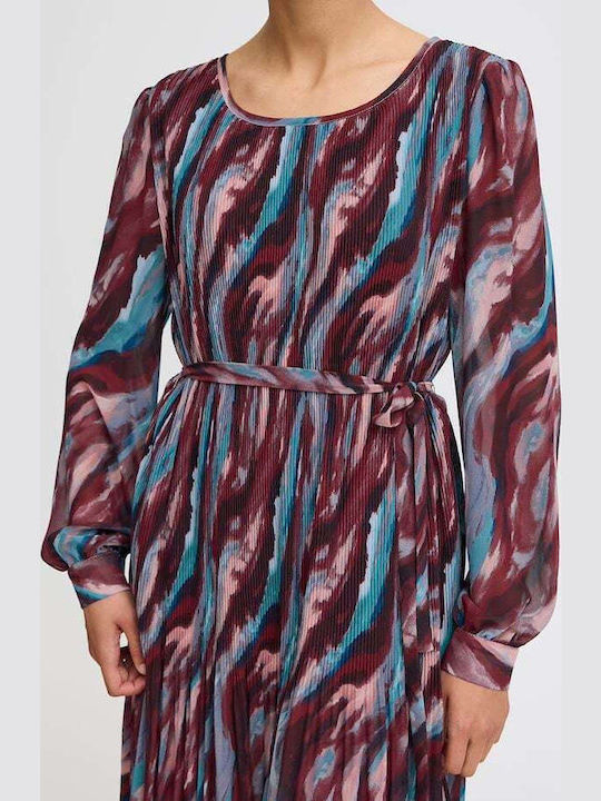Rochie Midi Vișinie, Roz