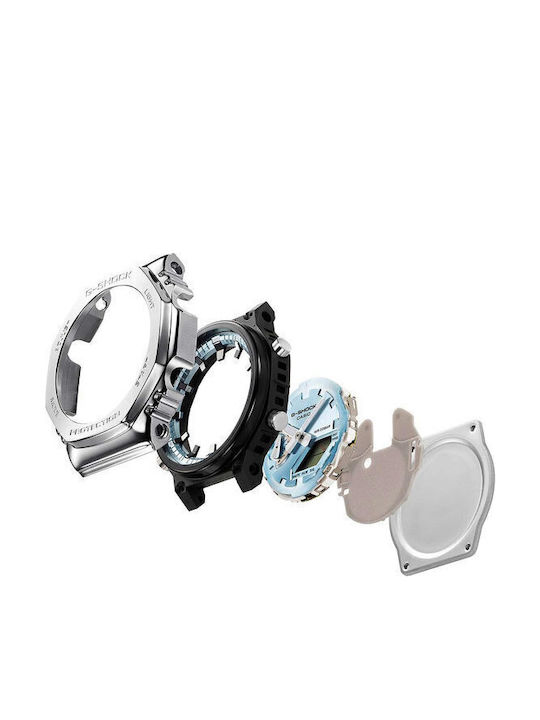 Casio G-shock Analog/Digital Men's Watch Chronograph Battery with Silver Metal Bracelet