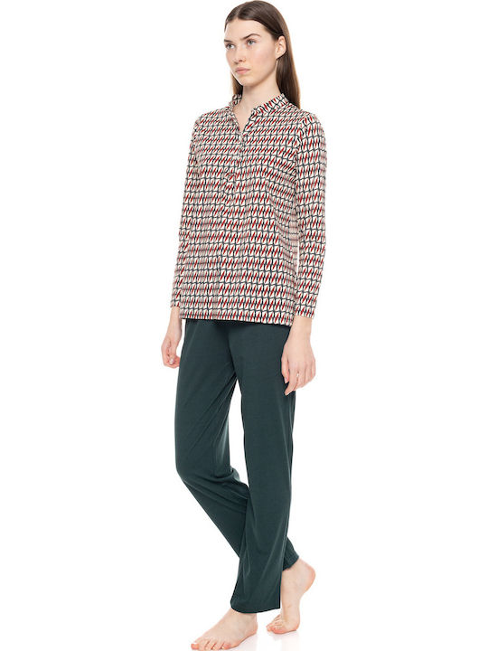 Pink Label Winter Women's Pyjama Set Cypress Green