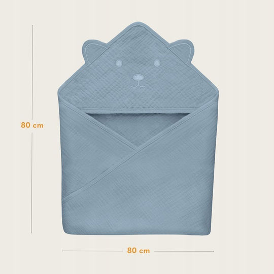 Lionelo Baby Hooded Towel Beige Capuccino 80x80cm